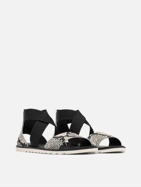 Sorel Ella II Womens Shoes 8.5 Multi Leather Snakeskin Slip-On Sandal Nl4043-010